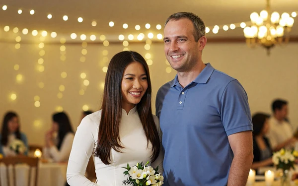 Michael and Linh wedding - successful couple from Dating-bay asian women dating platform