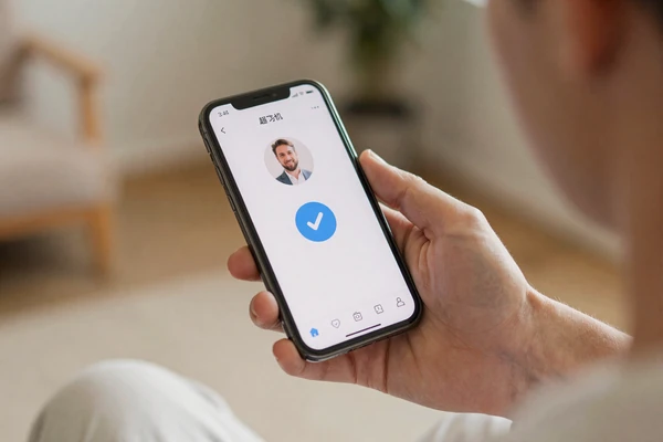 Smartphone showing a verified dating profile with safety badge - how to spot fake profiles on dating sites